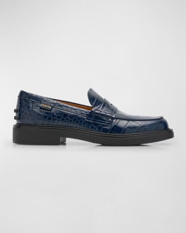 Tod's Gomma Croco Classic Penny Loafers