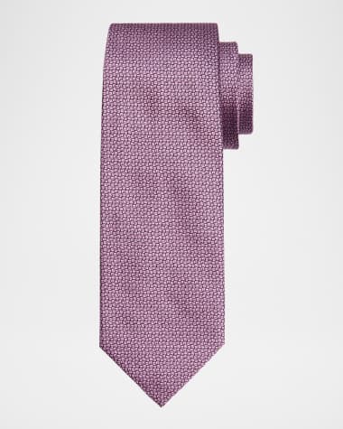 Isaia Men's Micro-Geometric Silk Tie