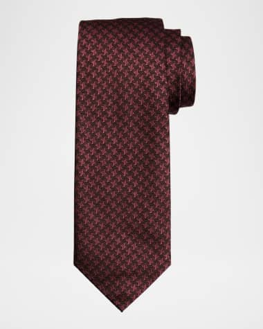 Isaia Men's Woven Houndstooth Silk Tie