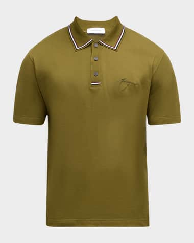 Ferragamo Men's Contrast-Collar Pique Polo Shirt