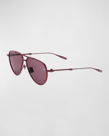 Valentino Garavani V-Stud Titanium Aviator Sunglasses