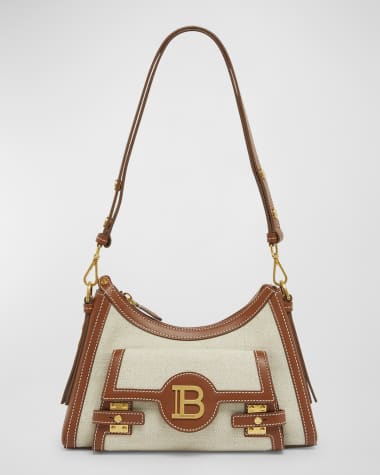 Balmain BBuzz Hobo Bag in Canvas and Leather