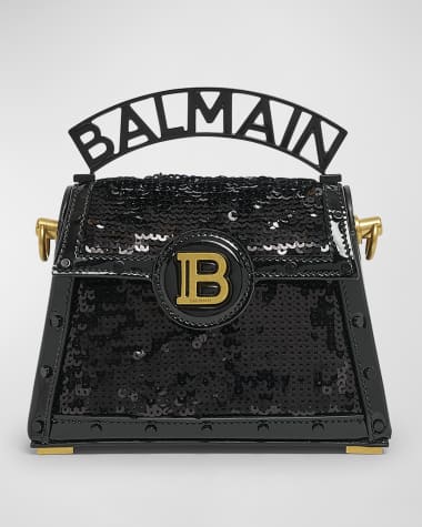 Balmain BBuzz Dynasty Small Top-Handle Bag in Sequin Leather