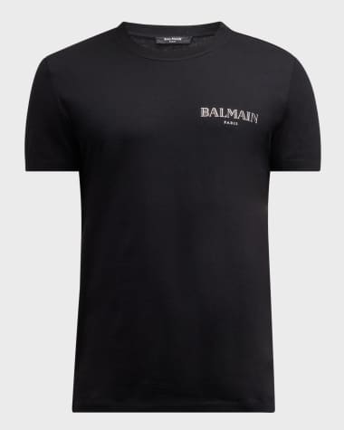 Balmain Men's Metallic Vintage Logo T-Shirt