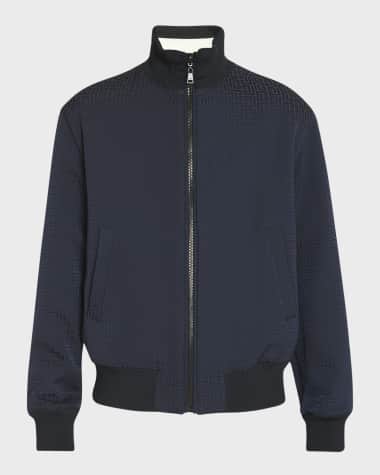 Balmain Men's Reversible Monogram Jacquard Bomber Jacket
