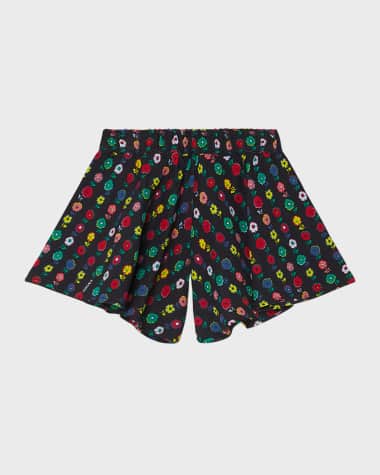 Versace Girl's Multicolor Floral-Print Skort, Size 9M-3