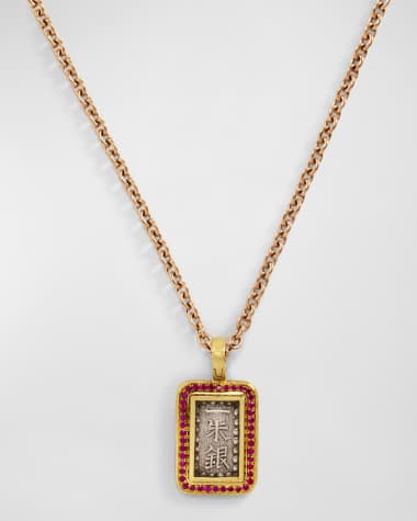 Jorge Adeler Men's 18K Gold Samurai Dog Tag with Rubies