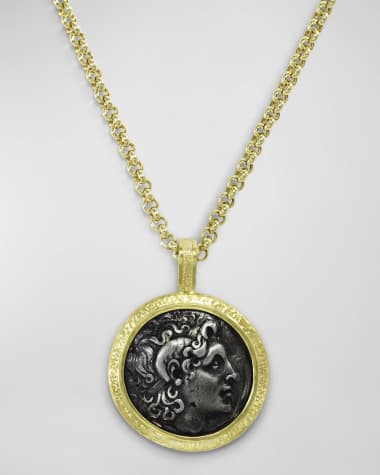 Jorge Adeler Men's 18K Yellow Gold Alexander The Great Coin Pendant
