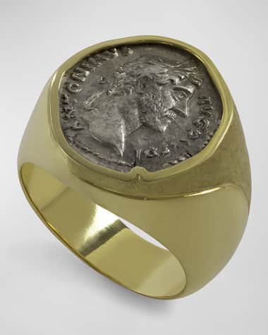 Jorge Adeler Men's 18K Gold Antoninus Pius Coin Ring, Size 9.5
