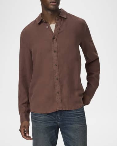 PAIGE Men's Peters Linen-Lyocell Sport Shirt