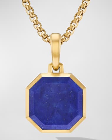 David Yurman Men's Faceted Stone Pendant in 18K Gold, 16mm
