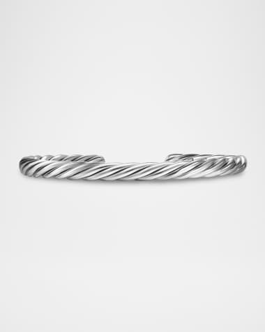David Yurman Men's Cable Cuff Bracelet in Silver, 6mm