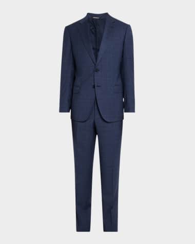 Emporio Armani Men's Wool Micro-Windowpane Suit