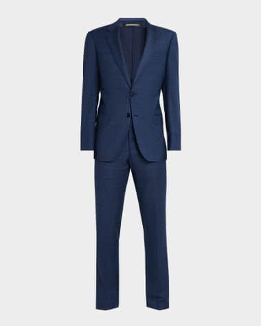 Emporio Armani Men's Wool Stretch Windowpane Suit