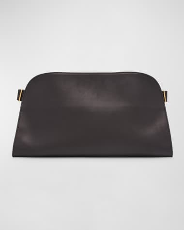 THE ROW Margaux East-West Clutch Bag in Saddle Leather
