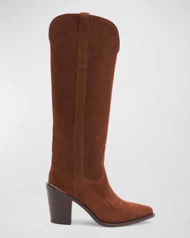 Partlow Leigh Anne Suede Western Knee Boots
