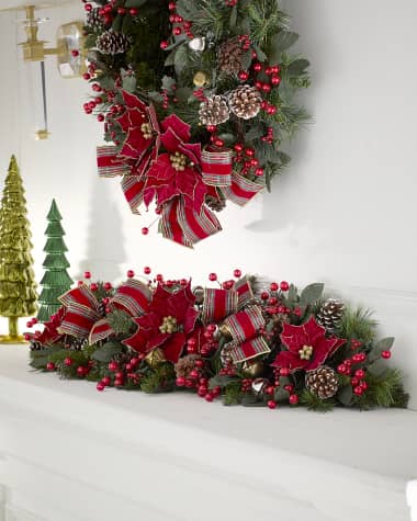 Neiman Marcus 46" Classic Christmas Mantel Garland