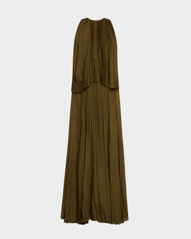 Brandon Maxwell The Hallett Pleated Two-Tiered Dress