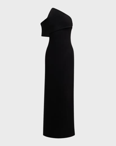 Brandon Maxwell The Romee Draped One-Shoulder Column Gown