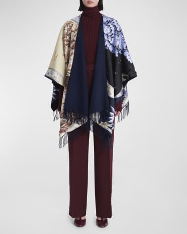 Ferragamo Day & Night Reversible Cashmere-Blend Cape