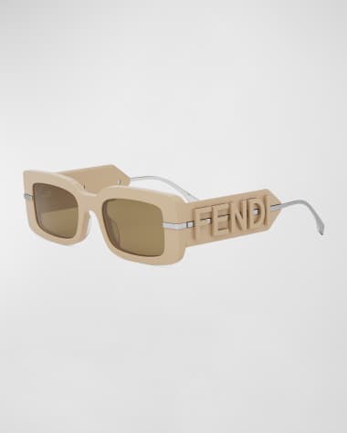 Fendi Fendigraphy Acetate Rectangle Sunglasses