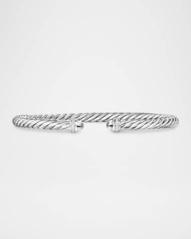 David Yurman Modern Cable Flex Bracelet with Gemstones and Diamonds in Silver, 4mm