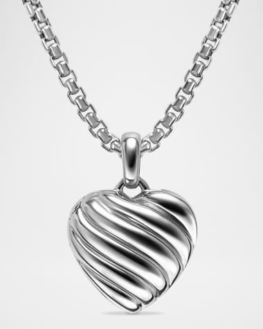 David Yurman Sculpted Cable Heart Locket in Silver