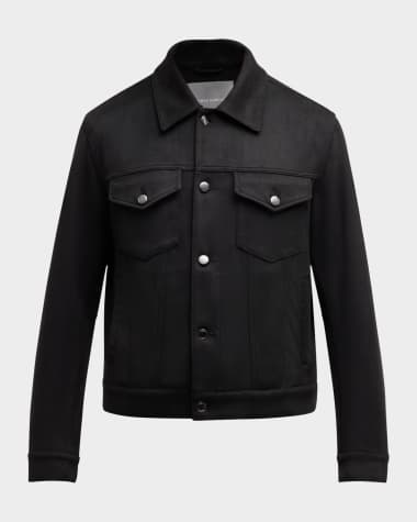 Neiman Marcus Men's Moleskin Effect Trucker Jacket
