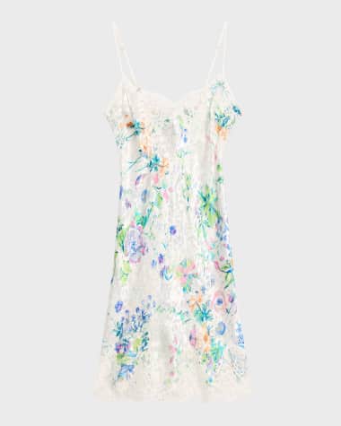 Lise Charmel Baisers Legers Floral-Print Lace-Trim Nightie
