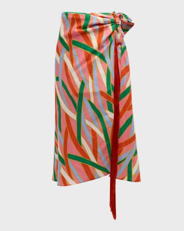 Cult Gaia Romilly Fringe-Trim Coverup Maxi Skirt