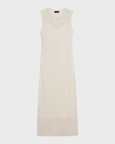 Theory Long Open Mesh Sleeveless Maxi Dress
