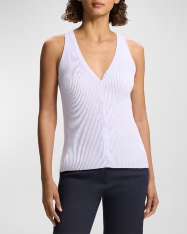 Theory Slim Rib Button-Front Vest