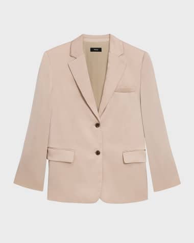 Theory Crushed Satin Two-Button Blazer