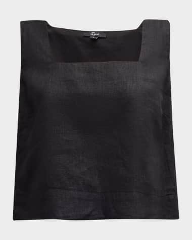 Rails Akira Cropped Linen Blouse