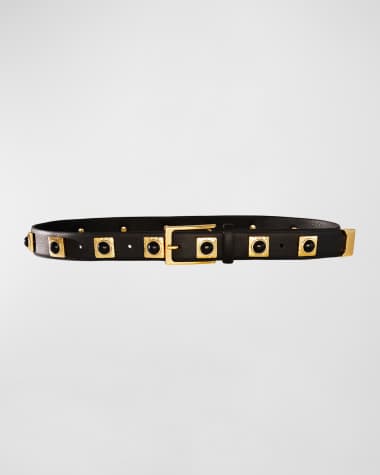 Aureum Collective No. 2 Onyx Studded Leather Belt