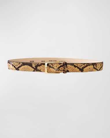 Aureum Collective No. 5 Snake Embossed Leather Belt
