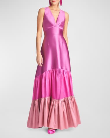 Sachin & Babi Rori Tiered Colorblock Gown