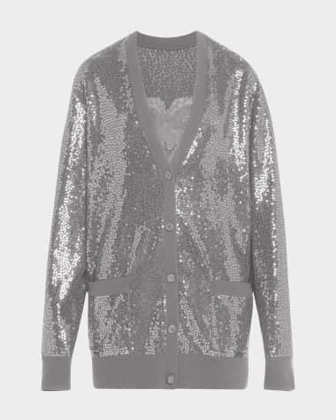 Michael Kors Collection Embellished Sequin Oversized Cardigan