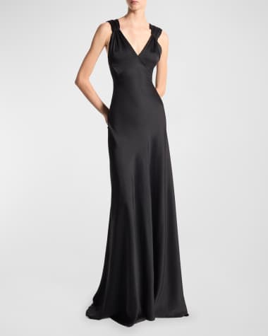 Michael Kors Collection Bias-Cut Satin Charmeuse Gown