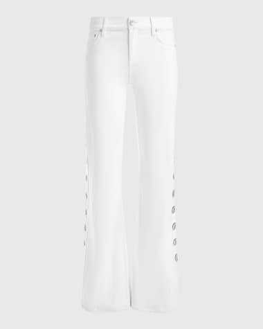 Alice + Olivia Jenny Low-Rise Side Grommet Jeans