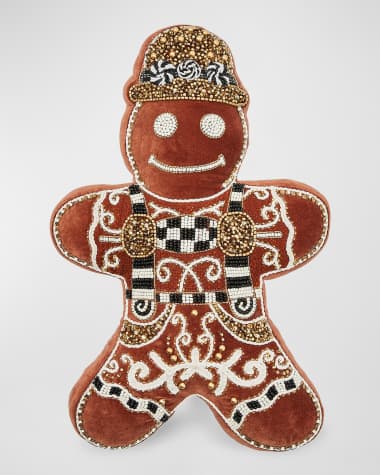 MacKenzie-Childs Gingerbread Boy Christmas Throw Pillow