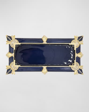 Jay Strongwater Art Deco Tray, Blue