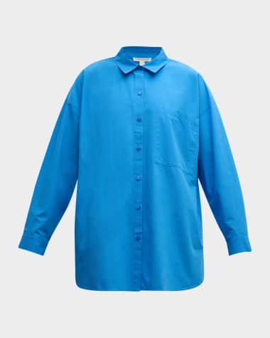 Eileen Fisher Garment-Washed Organic Cotton Poplin Shirt