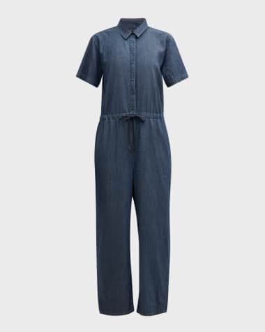 Eileen Fisher Cropped Organic Cotton Twill Jumpsuit