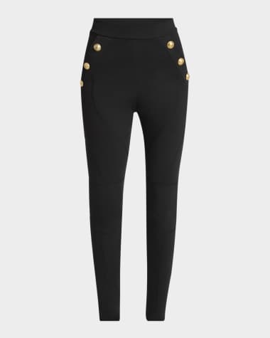 Balmain 6-Button Jersey Leggings