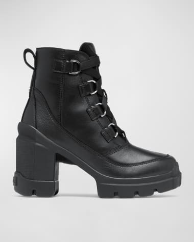 Sorel Caribou Leather Winter Heeled Booties
