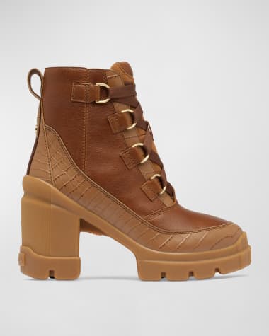 Sorel Caribou Leather Winter Heeled Booties