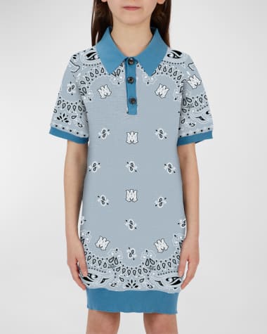 Amiri Girl's Bandana Polo Dress, Size 4-12