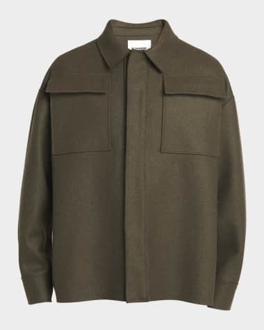 Jil Sander Men's Wool-Blend Pocket Shirt