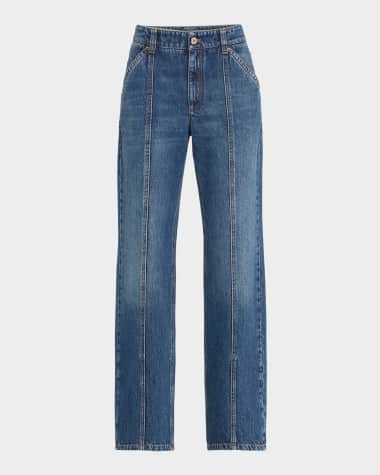 Brunello Cucinelli Retro Vintage Straight-Leg Jeans